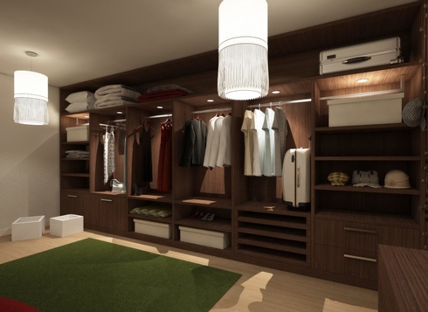 Классическая гардеробная комната из массива с подсветкой Витебск