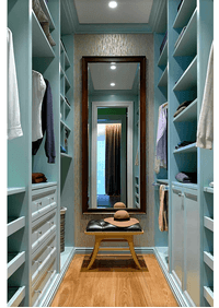 Параллельная гардеробная комната с большим зеркалом Витебск