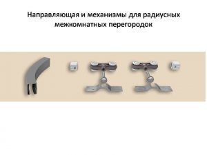 Направляющая и механизмы верхний подвес для радиусных межкомнатных перегородок Витебск
